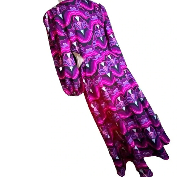 Area Stars Cutout Midriff Long Sleeve Dress NWT Size Large Holiday Party - Picture 7 of 16